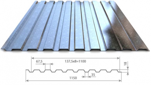 Профнастил оцинкованный МП-20
